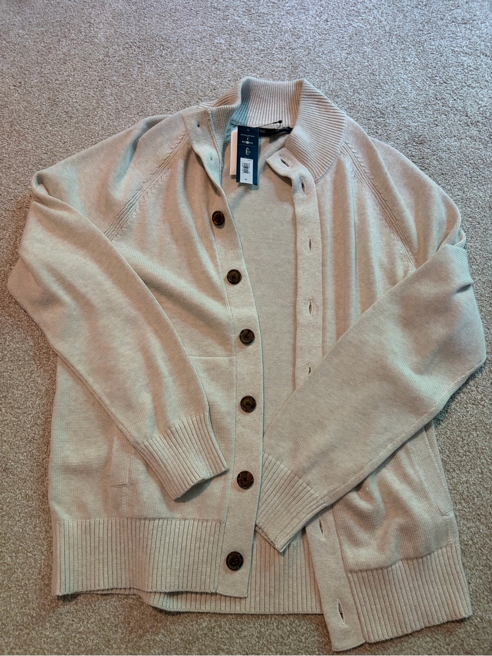 Banana Republic Factory Men's Cream Button-Front Cardigan